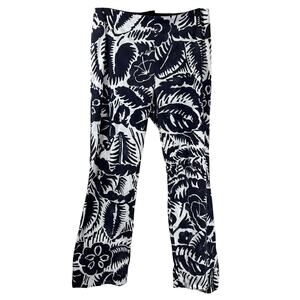 Marc‎ Jacobs Pants Women 6 Floral Blue Beige Crop Flare Hawaiian